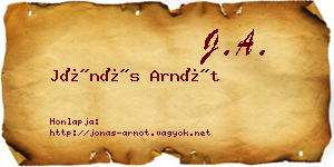 Jónás Arnót névjegykártya